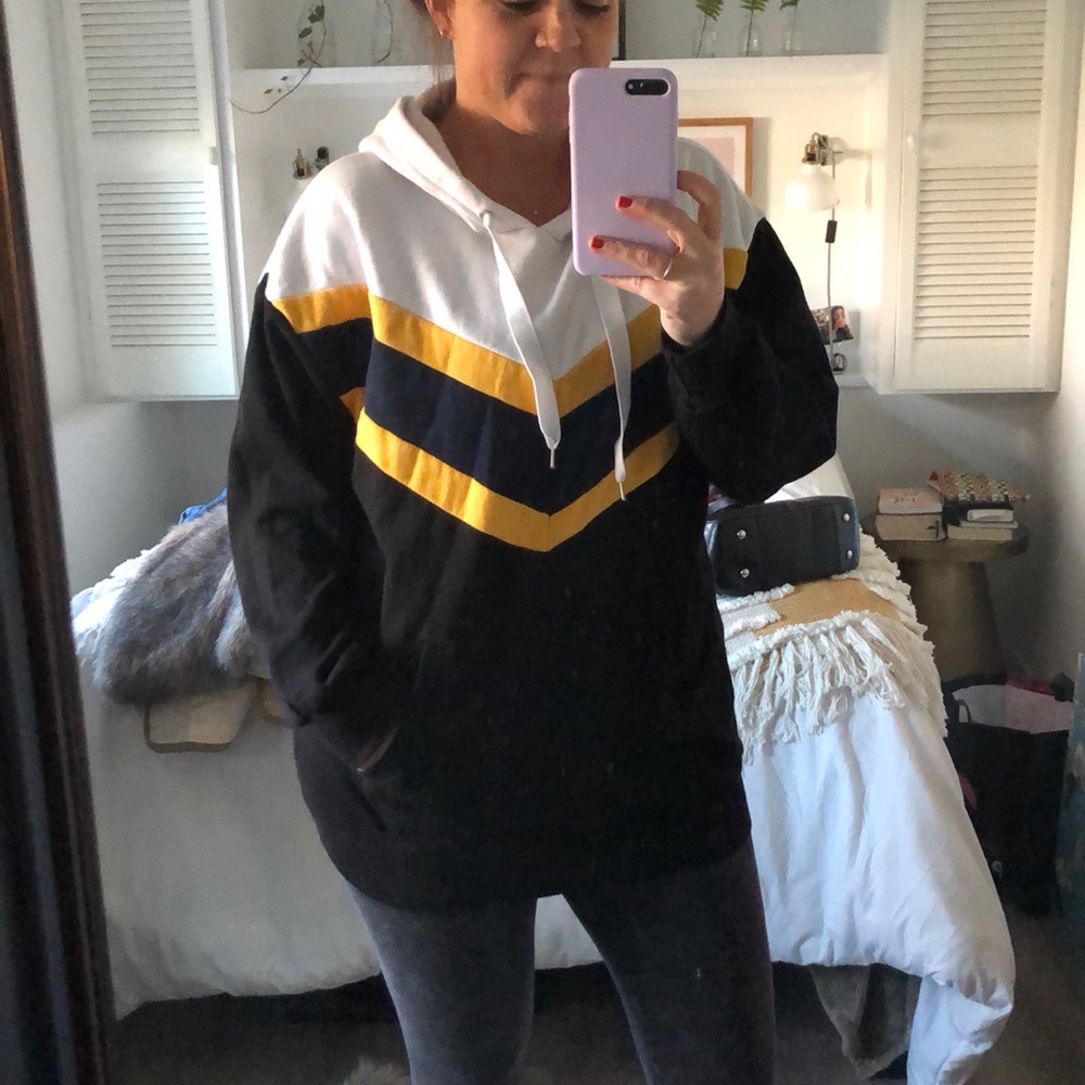 Forever 21 Xtra-long 3-tone colorblock hoodie